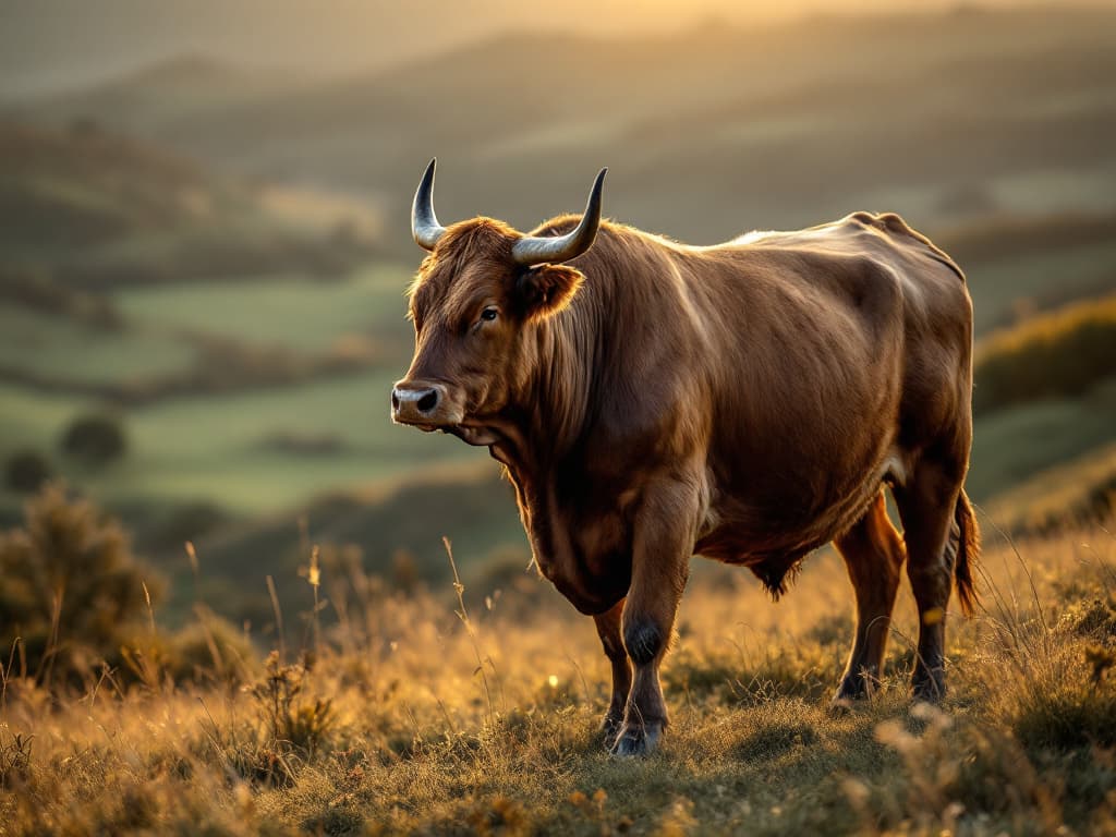 Bovino al pascolo in un allevamento